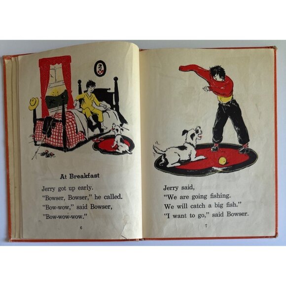 Jerry Goes Fishing 1942 School Book Florence Battle HC Illust Jack Merryweather - Picture 6 of 16